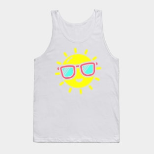 Happy Sunshine Smiling Sun with Sunglasses Tank Top